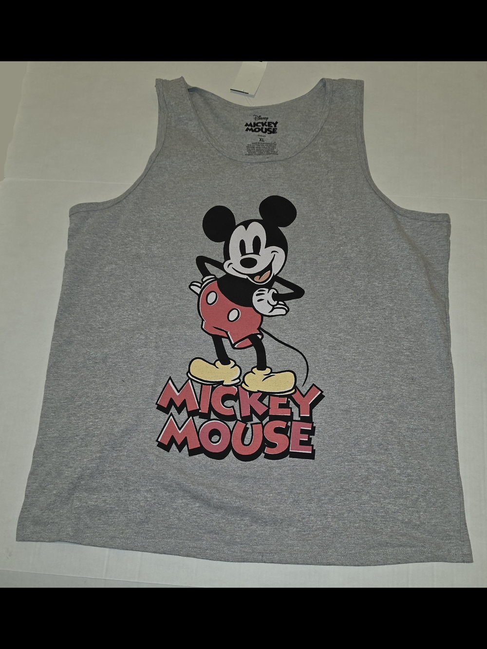 Men's Disney Grey Tank Top With Mickey Mouse Graphic Sz XL
